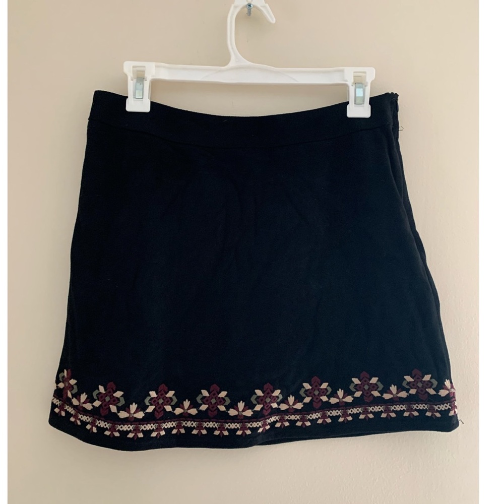 F21 Suede Embroidered Skirt